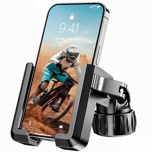 KOHRIUK Supporto Telefono Bicicletta [1S Blocco/Sblocco] Porta Cellulare Bici [No Blocca la Telecamera] Porta Cellulare Moto,360° Girevole,Stabile&Sicuro per iPhone 17/16/15/14/13 e 4,7-7 Smartphone