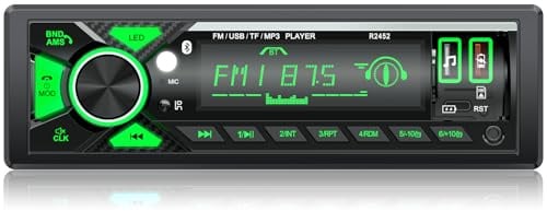 RDS Autoradio Bluetooth 5.0, CENXINY FM/AM Auto Radio Bluetooth | Autoradio 1DIN mit 2 USB/AUX/SD/TF, 7-Farben-Beleuchtung, mit Type-C-Ladeanschluss, Android/iOS