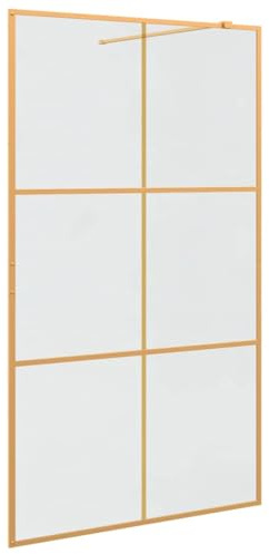 Paroi de Douche à L'italienne, Cabine Cloison de Douche Doré 115x195 cm verre trempé
