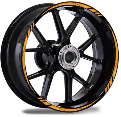 Felgenrandaufkleber Sticker für KTM 1290 Super ADVENTURE 390 690 790 890 1190 2023, Komplettset Motorrad Reflektierend Felgensticker, 2 Räder,Orange