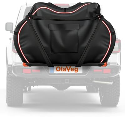 OlaVeg 600D Serie Fahrradabdeckung für 2 Fahrräde Transport Wasserdicht | Fahrradabdeckung für Fahrradträger, Fahrradschutzhülle Auto, mit Verbessert Reißfeste Lenkeraussparung