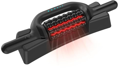 Rouleau de Massage Électrique avec Lumière Rouge Anti Cellulite, Rouleau de Massage Musculaire Profond à 6 Vitesses, Stick de Masseur pour Drainage Lymphatique, Jambes, Bras, Corps
