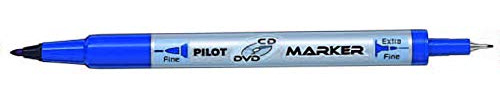 Pilot 1 x Twin CD-Marker, Blau, speziell zum Schreiben von CDs und DVDs, CD-DVDs