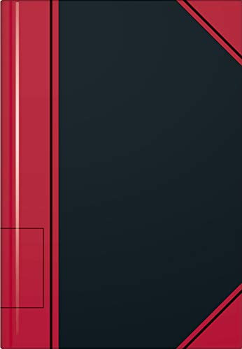 K + E 10 x Geschäftsbuch A7 blanko 96 Blatt schwarz/rot