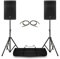 PD PD410P 10 Passive Stereo DJ Speaker System with Adjustable Stands & Cables - Complete PA Setup for DJs, Live Bands, Stage & Events - 800W Peak Power, 400W RMS Output, 8 Ohms