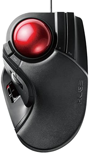 ELECOM Trackball Mouse Wired Large Ball 8 Button with Tilt Function LL Size [Black] M-HT1URXBK (Japan Import)