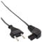 InLine® 16650Z Netzkabel, Netzstecker auf Euro 8 C7 Stecker, gewinkelt, 0,3m