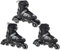RAVEN Profession 3in1 Inlineskates Triskates Rollschuhe Inliner für Kinder und Erwachsene verstellbar (Black, 38-42 (25cm-27,5cm))