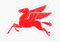 Hotrodspirit – Mini-Sticker Pegasus mobilgas rot antiker Stil selbstklebend 50er Jahre Rock Roll