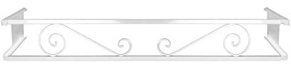 CM Garden - Balconcillo para Macetas Extensible 100-140 cm, Balconcillo para Plantas, Portamacetas Ventana, Protector de macetas, Modelo Volutas, Blanco