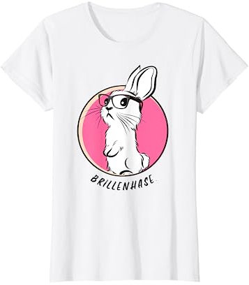 Lustiger Hippie Hase Shirt | Hase mit Brille | Hipster Hase T-Shirt
