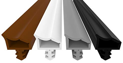 Türdichtung schwarz 25m - 4mm Nutbreite / 7mm Nuttiefe / 12mm Falz - Antidehnungsfaden Haustürdichtung Gummidichtung Zimmertürdichtung (Schwarz 25m)