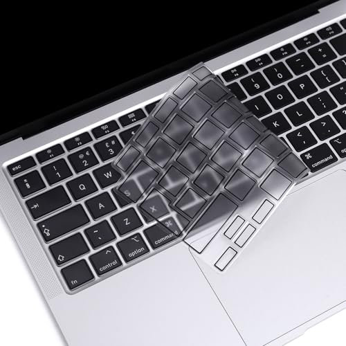 MOSISO Ultra Dünn TPU Tastaturschutz Nur Kompatibel mit MacBook Air 13 Zoll 2022 2021 2020 A2337 M1 A2179 Hinten Beleuchtet Tastatur mit Retina Display&Touch ID,Weicher Hautschutz,Schwarz