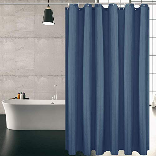 KIPIDA Tenda per Doccia Antimuffa, Impermeabile e Resistente alla Muffa Tende Vasca da Bagno Accessori per la casa con Anelli di Tenuta e Ganci per Tende Resistenti alla ruggine-Blu, 120 X 180 cm