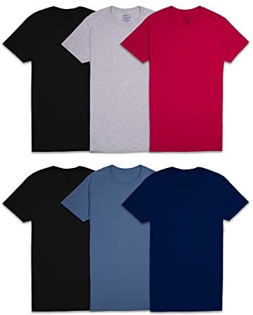 Fruit of the Loom Men's Legendary Crew T-Shirt, Regular-6 Pack-Colors May Vary, XL (Pack of 6)