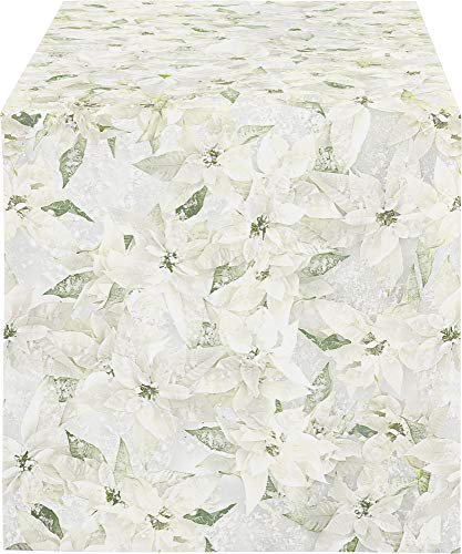 Apelt TischläuferWinterwelt Satin weiß-grün Größe 48x140 cm