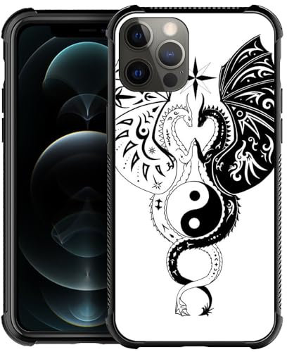CARLOCA Compatible with iPhone 11 Pro Max Case,Black White Dragon Yinyang iPhone 11 Pro Max Cases for Girls Boys,Graphic Design Shockproof Anti-Scratch Hard Back Case for iPhone 11 Pro Max