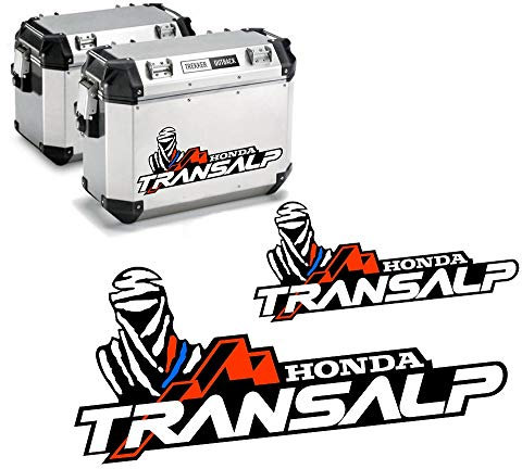 2 ADESIVI TRANSALP DECAL STICKERS Adesivi di qualità resistenti ai graffi, alta tenuta laminati dimensioni 22 cm x 9 cm