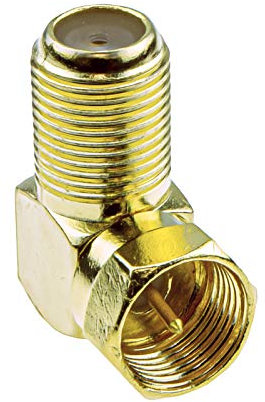 kenable F Type Satellite Socket to Right Angle Male Plug Coupler Adapter GOLD