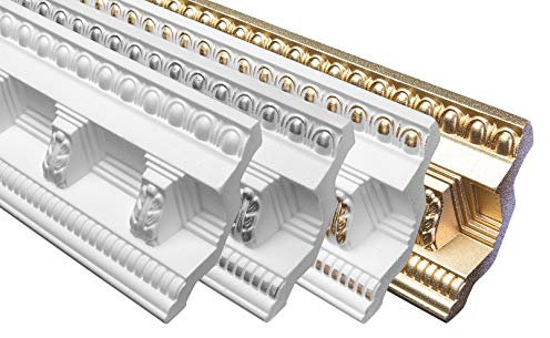 Marbet Deckenleiste B-22 weiß aus Styropor EPS - Stuckleisten gemustert, im traditionellen Design - (24 Meter Sparpaket) Stuck Winkelleisten Wandleisten