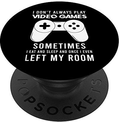 Juega Siempre Videojuegos Dormir Joystick Consola Gamer PopSockets PopGrip: Agarre intercambiable para Teléfonos y Tabletas