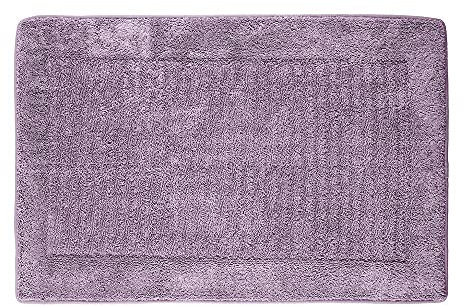 PANA® Viskoelastische Frottee Badematte (50 x 80 cm) • Hochflor Badvorleger mit viskoelastischem Memoryschaum • rutschfest und saugstark • Waschbarer Duschvorleger • Farbe: Lavendel