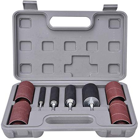 Schleifhülsen Lang Set, Schleiftrommel-Hülsen-Set Schleifpapier-Ringwelle Gaze-Scheiben-Schleifkopf-Set Metall-Holz-Polierwerkzeuge