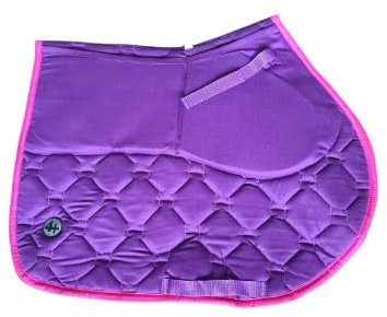 4+ Englische Sattelunterlage mit Shims Komfortschaum-Korrektur, abnehmbare Taschen (Violett/Rosa, Cob)