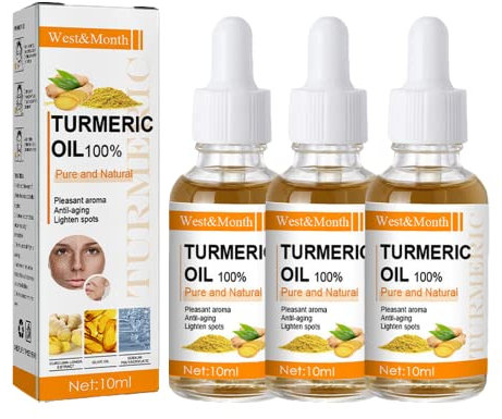 3 Flasche Kurkuma-Serum zur Korrektur dunkler Flecken,Bright Skin Dark Spot Corrector Face Whitening Serum, All Natural Skin Brightening Serum(30 ml)