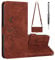 Grandoin Compatible with iPhone 6S/ iPhone 6 Crossbody Case, PU Leather Wallet Lanyard Case with with Card Holder, Magnetic Flip Cases Cover with Shoulder Strap for iPhone 6S/6 (4.7 Inch) (Brown)
