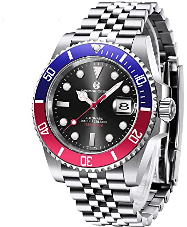 PAGRNE DESIGN Herrenuhr Automatik Mechanisch Elegant Business Herren-Armbanduhr Japanisches Uhrwerk NH35 41mm Edelstahl Saphirspiegel 100M Wasserdicht