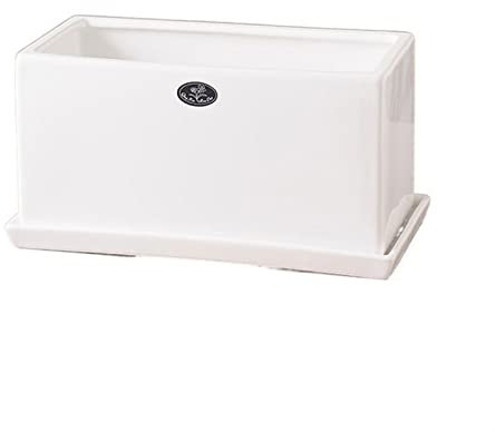ZLASS Vasi per Piante Vaso da Fiori Rettangolare in Ceramica Balcone Giardino Interno Vaso for Piante succulente con Fiori Piccoli 11,8 Pollici Vaso da Interno Fioriera (Color : White)