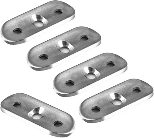 5 x Edelstahl Handlaufträger Handlaufträgerplatte Handlaufplatte Platte Trägerplatte ohne Senkung für 42,4mm Handlaufrohr Rohr