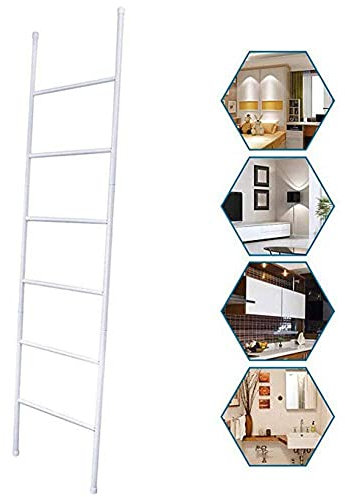 fikujap Échelle pour Serviettes,Porte Serviette sur Pied, INOX à Poser Echelle Salle Bain avec 6 Niveaux d'étendage sur différentes hauteurs,d'or
