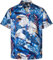 MIKENKO Eagle American Flag Button Up Shirt 4th of July Hawaiian Shirt Short Sleeves Patriotic Button Down Shirts for Men, Eagle Blue, Blue