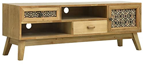 Chusui TV-Schrank, Fernsehschrank, Tv-möbel & Phonomöbel, Fernsehtisch, Tv Board, Fernsehkommode, Schrank Schlafzimmer, Schnitzerei Braun 120 × 30 × 42 cm Holz