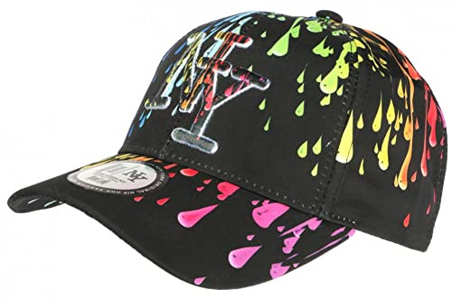 Hip Hop Honour Casquette NY Noire et Rouge Print Peinture Baseball Painter - Taille Unique - Noir