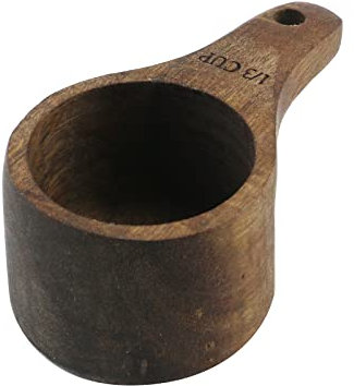 Oedema 1/3 Cup Wood Measuring Cup Baking Cooking Tools Kitchen Utensils Natural Wooden Measuring Cups