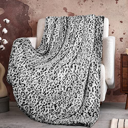 Schwarze Geparden-Druckdecke, Geschenke für Frauen, Flanell-Fleece, Leopardenmuster, Überwurfdecke, warm, weich, gemütlich, Gepardendecke für Couch, Bett, Sofa, Leoparden-Dekoration, 127.7x150x150 cm