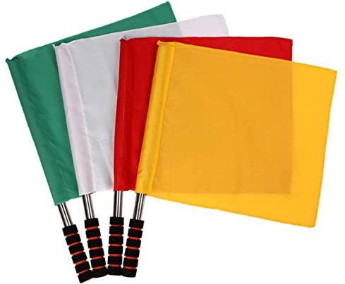 Toddmomy Small Flags for Football Matches 4pcs Soccer Referee Flags Non-slip Handle