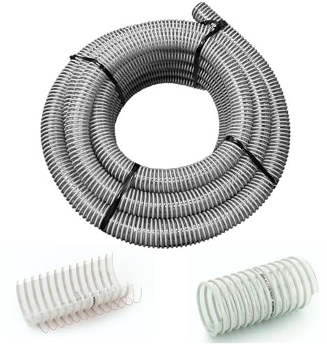 ENVIRON- Pelletschlauch Ø50mm mit Kupfer-Litze [Länge: 5-20m] schwer entflammbar | Pelletschlauch Vakuumschlauch Spiralschlauch Pellet Schlauch Absaugung Absaugschlauch für Förder Saug (10 Meter)