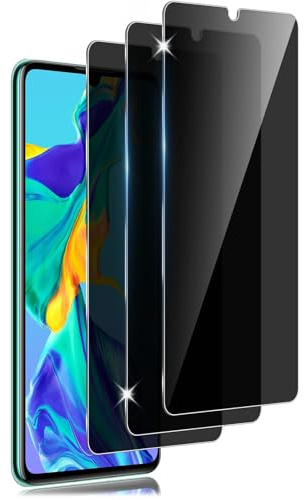 Vsjnk Anti-Spähen Sichtschutz für Huawei P30 mit 3 Stück Privatsphäre Tempered Glass Folie 9H Panzer Schutz Glas HD Displayschutzfolie,kompatible mit Huawei P30