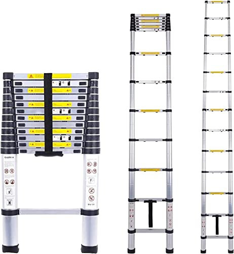 Aluminium-Teleskopleiter für Wohnmobile, 8 m/ 7 m/ 6,2 m/ 5 m/ 4 m/ 3,8 m/ 2,6 m hoch, Verlängerungen für Dachzelt-Loft-Dachbodenhaus, Belastung 150 kg (Größe: 5 m/16,4 Fuß) Interessantes Leben Full