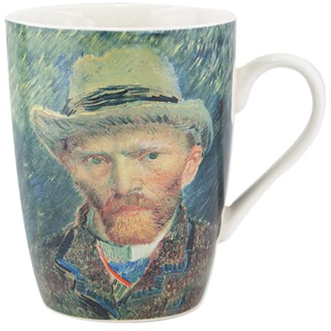 Museumeditions Lanzfeld - HMUW0032 - Kaffee Becher, Vincent van Gogh, Selbstportrait, Porzellan, Bone China, 9,5cm x 8,2cm, 310ml, Spülmaschinen- und mikrowellengeeignet