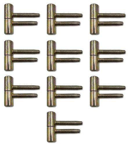 Türbänder türscharniere für holztüren Innentür Zargenbänder Fl 2 zweiteilig Ø 16 mm, Einbohrbänder für gefälzte Türen Stahl verzinkt (10, Gelb)