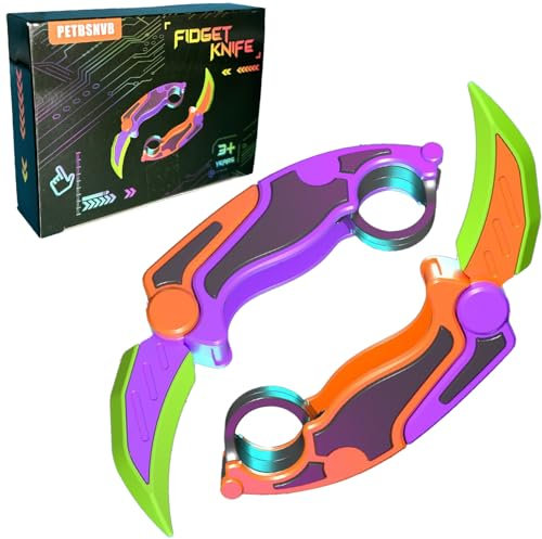 PETBSNVB 2pcs Fidget Claw, 3D Gravity Plastic, Switchblade, Printed, Carrot Knife, Sensory Fidget Toy for Kids & Adults, Anxiety Stress Relief