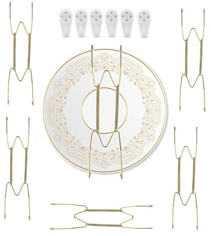 ieron Set di 6 ganci da parete per piatti da 20 cm, ganci a molla, compatibili con accessori per la decorazione della casa da 20 cm a 22 cm