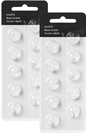 Hearing Aid Domes for Oticon Replacements,Oticon Minifit Double Vent Bass Domes (10 mm/2 Pack),Universal Domes for Oticon Hearing Aid Supplies.