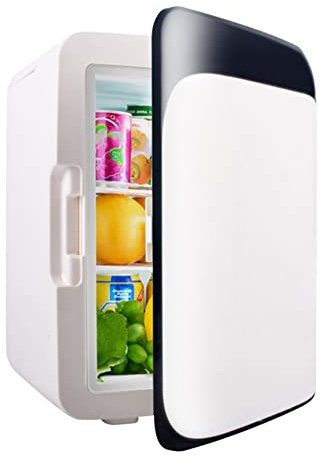 Suuim Mini Nevera 10 L, Mini Nevera para Cuidado de la Piel, Cosméticos, Bebidas, Aperitivos, Nevera Pequeña Portátil Silenciosa AC/DC, Enfriador y Calentador Eléctrico para Coche, Camping