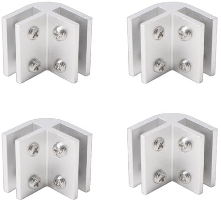 INCREWAY Quincaillerie d'angle, kit de connecteur en verre trempé, 4 coins, aluminium, pour pare-vent sur mesure sur mesure sur les foyers à gaz extérieurs